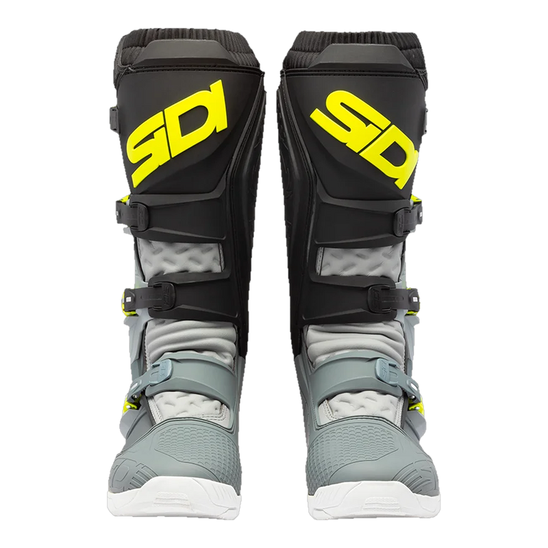 Sidi X-Power SC motorcycle boots Grey/Fluo Yellow, front view