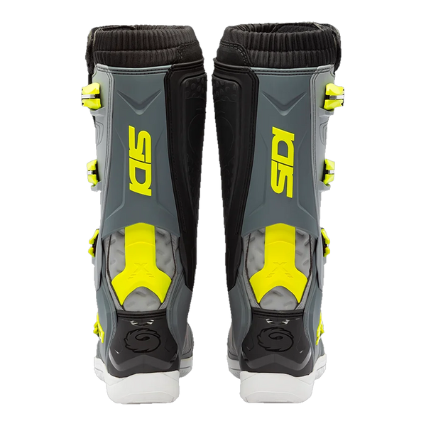 Sidi X-Power SC motorcycle boots Grey/Fluo Yellow, rear view