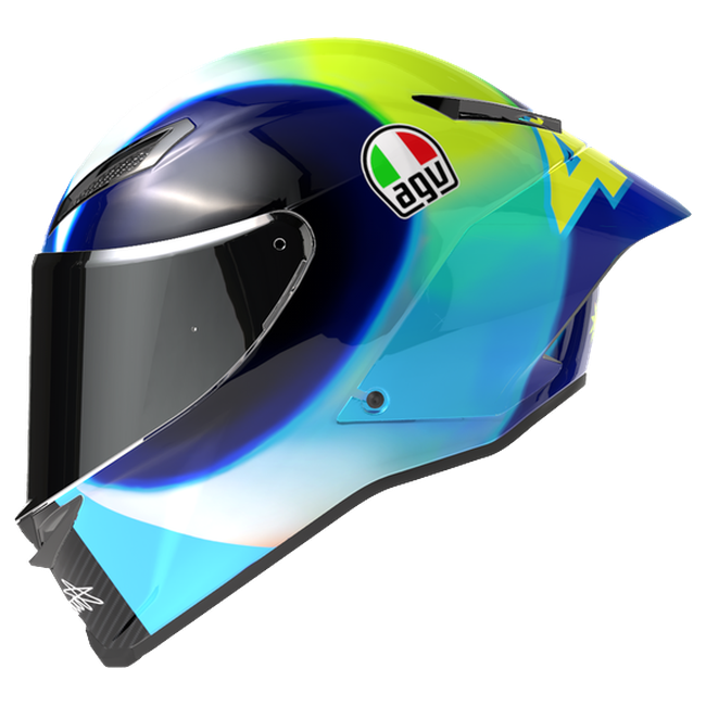 AGV Pista GP RR S Soleluna 2021 full-face racing helmet, front three-quarter view