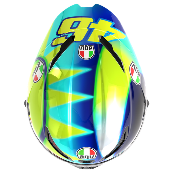 AGV Pista GP RR S Soleluna 2021 full-face racing helmet, top view