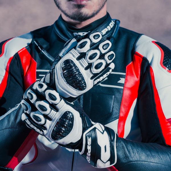 Spidi Carbo 7 Sport motorcycle leather gloves in red, men's, part A210014