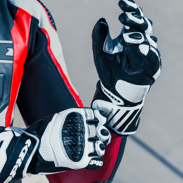 Spidi Carbo 7 Sport motorcycle leather gloves in black, men's, part A210026