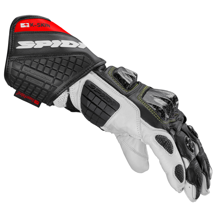 Spidi Carbo Kangaroo Racing motorcycle leather gloves in black and red