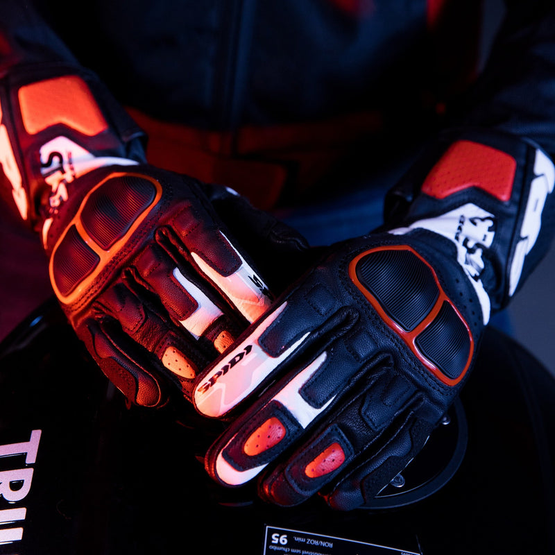 Spidi STS-3 sport motorcycle leather gloves women black A220026