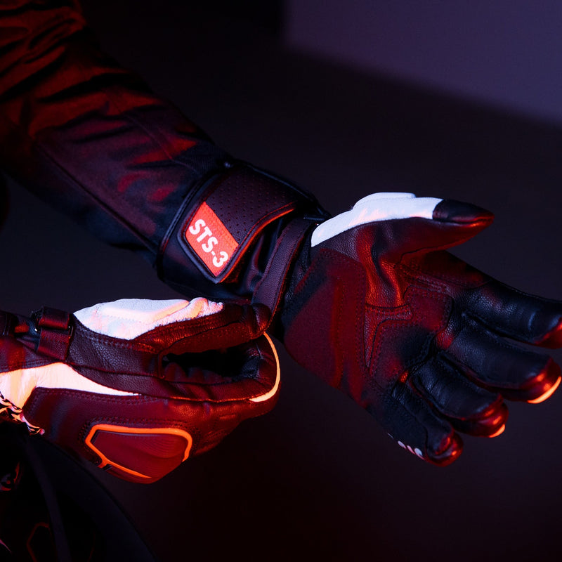 Spidi STS-3 sport motorcycle leather gloves women black A220026