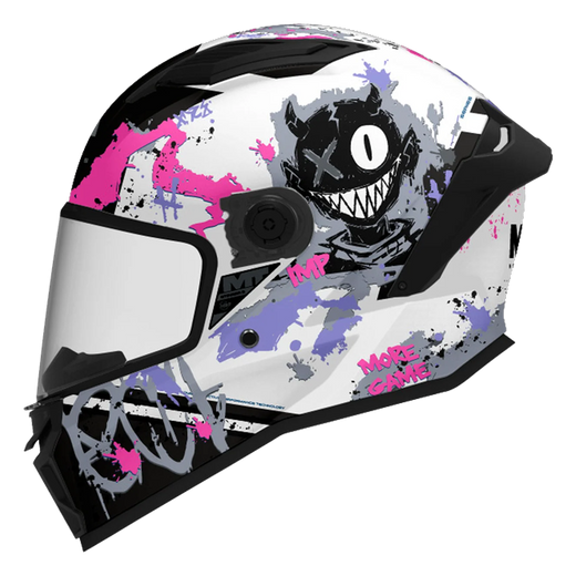 MT-Helmets Stinger 2 Imp A8 Full-Face Helmet – Gloss White / Pink