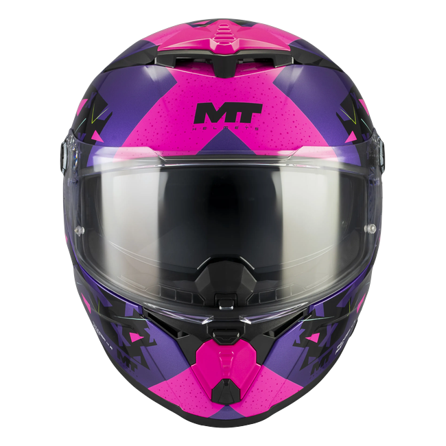 MT-Helmets Thunder 4 R SV Fast C8 full-face helmet in gloss purple and pink — front view