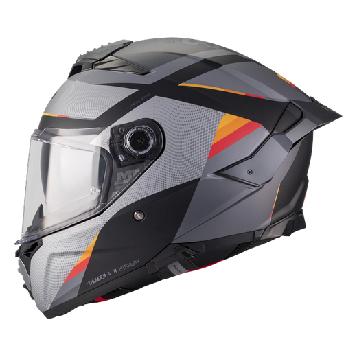 MT-Helmets Thunder 4 R SV Highway B5 Full-Face Helmet – Matt Grey / Orange