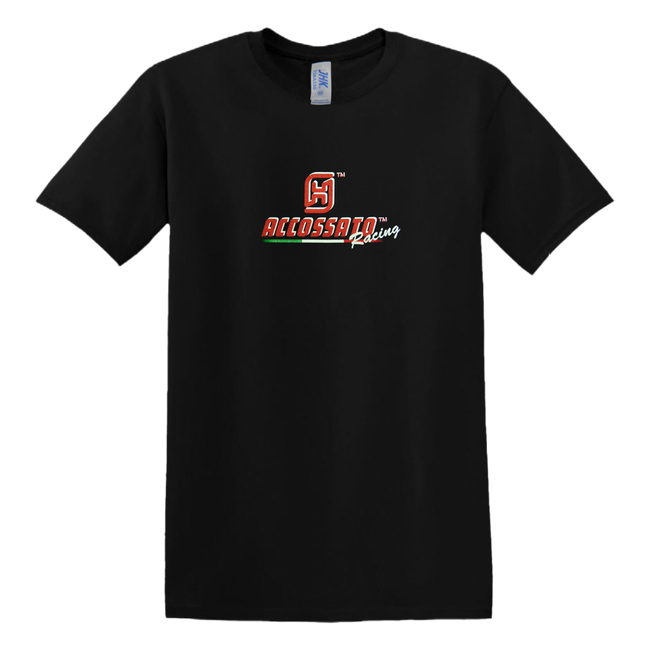 Accossato "Racing Attitude" T-Shirt, 100 % Cotton, Black