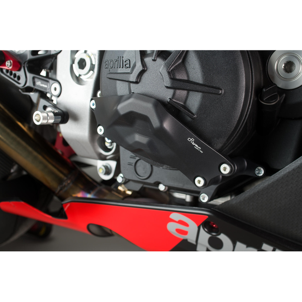 LighTech ECPAP002 billet case protector for Aprilia RSV4 – fitted to the bike
