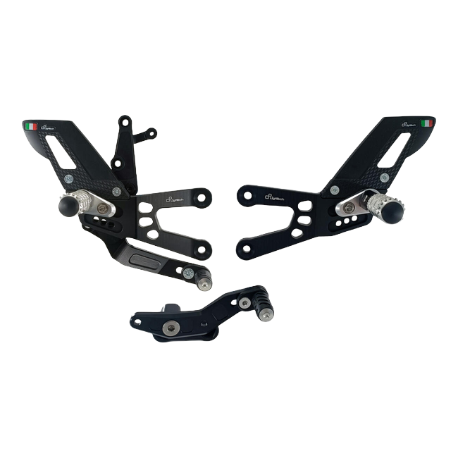LighTech FTRHO014W adjustable rearsets w in black for Honda CBR 600 RR – product view
