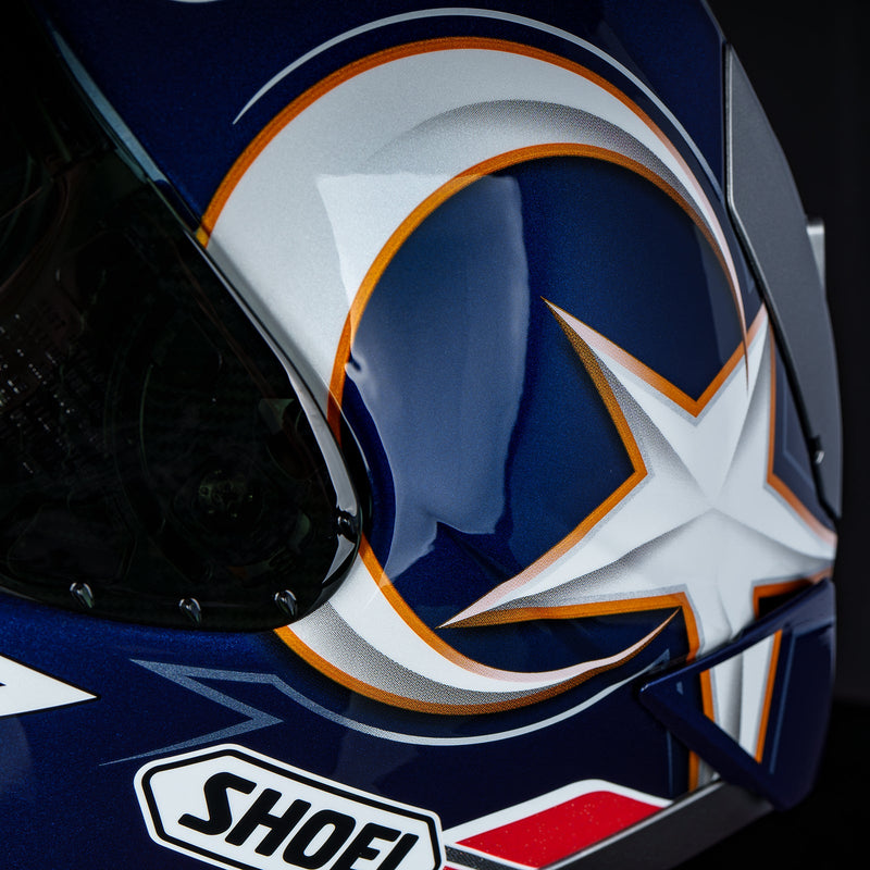 Shoei X-SPR PRO helmet in Toprak Razgatlıoğlu Replica 2025 gloss blue livery
